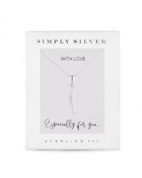 image of Simply Silver Feather Necklace