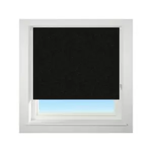 Image of Universal Textured Thermal Blackout Roller Blind, Sparkle Black, W90cm