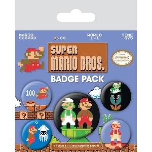 image of Super Mario Bros. - Retro Badge Pack