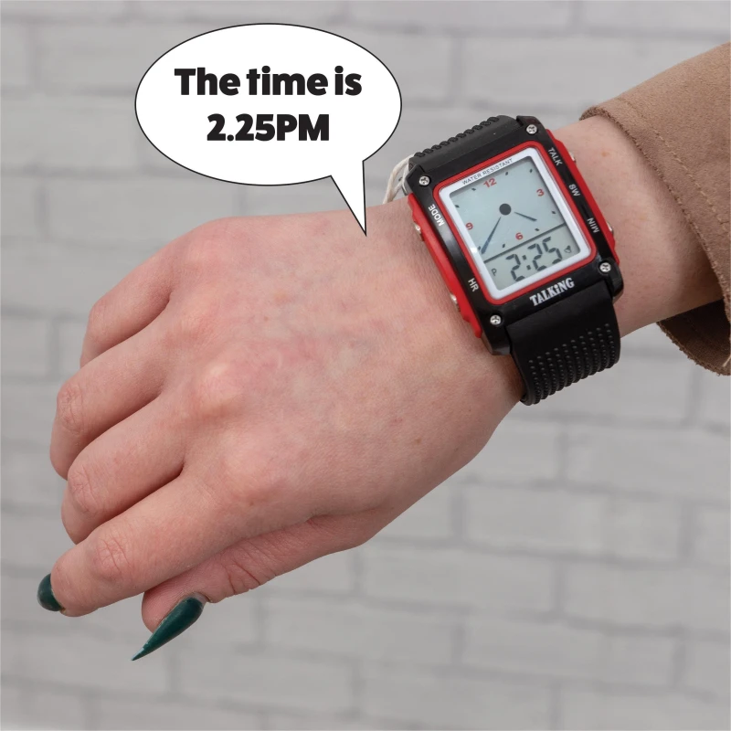 Image of AIDAPT Water Resistant Talking Digital Watch for Elderly Hard of Sight - Square ELV-350467