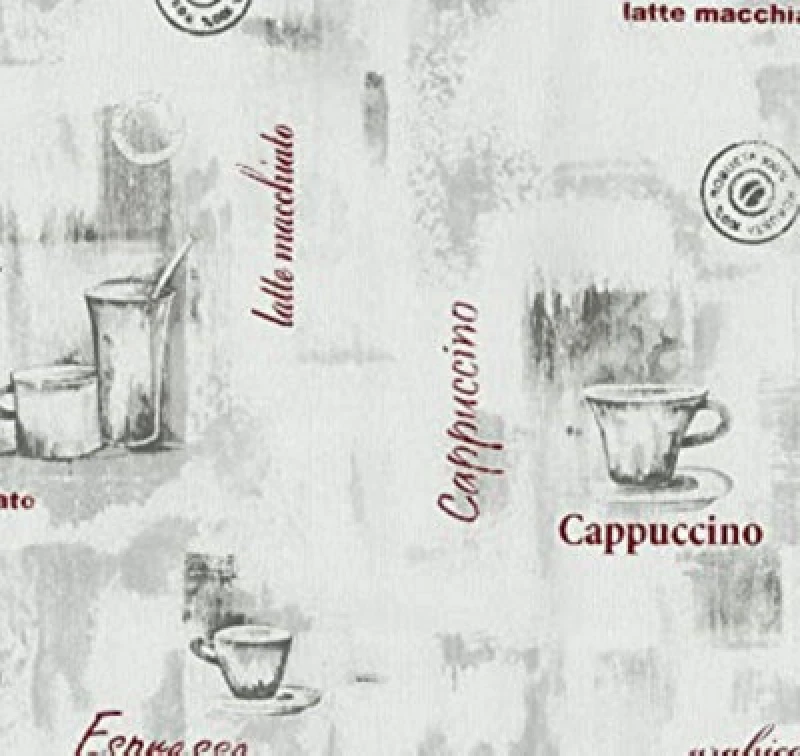 Image of Erismann Easy Wall Coffee Cup Red & Grey Wallpaper 13382-20