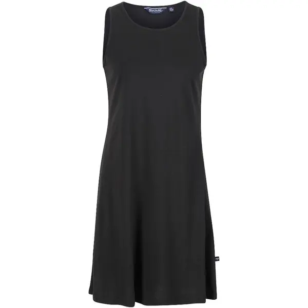 Image of Regatta Womens Kaimana Printed Jersey Swing Silhouette Dress UK 10- Waist 27', (68cm) Black RWD035-800-10