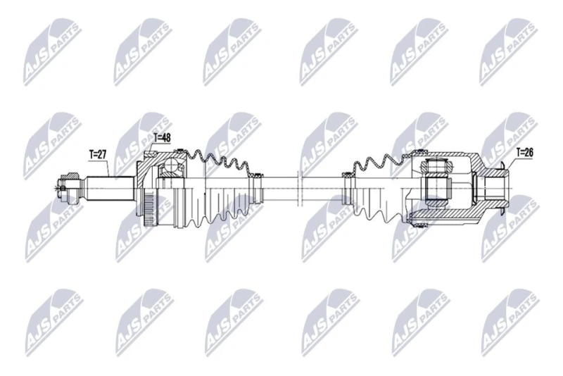 Image of NTY NPW-HY-678 Drive shaft Manual Transmission, Front Axle Right Drive Shaft (13)