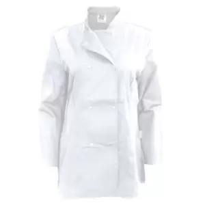 Image of Dennys Womens/Ladies Long Sleeve Fitted Chef Jacket (XS) (White)