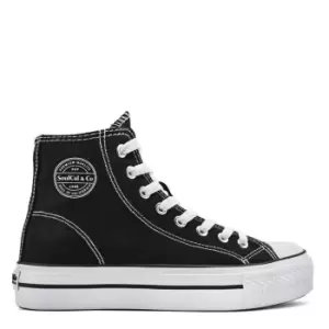 image of SoulCal Canvas High Top Platform Trainers Ladies - Black