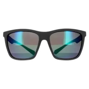 Image of Rectangle Grey Green Grey Green Mirror Polarized Sunglasses