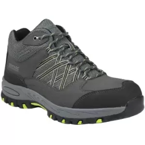 Image of Regatta Mens Sandstone Safety Boots (12 UK) (Briar Grey/Lime Punch) - Briar Grey/Lime Punch