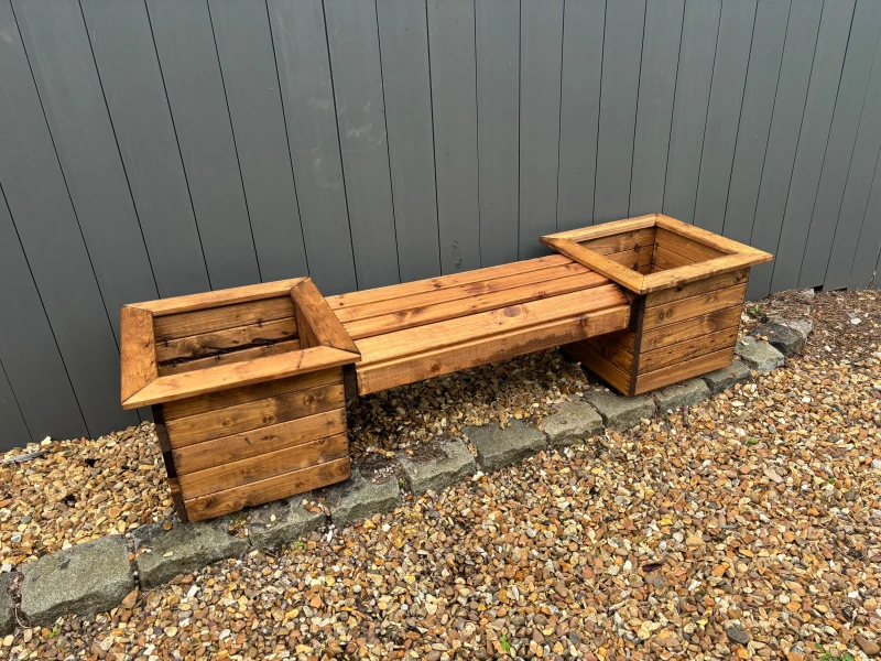 Image of Charles Taylor Trading Knights Single Planter Bench in Brown Brown Unisex