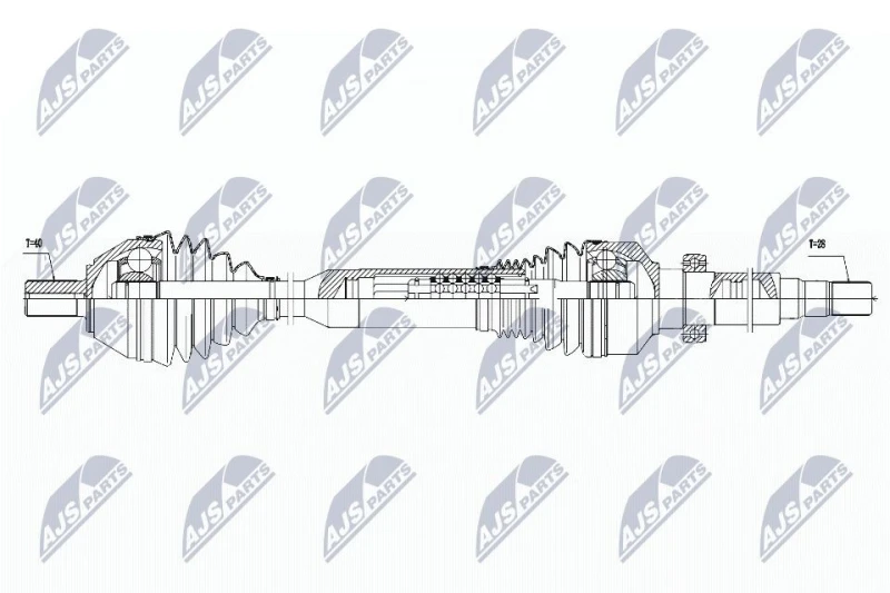Image of NTY NPW-VV-051 Drive shaft Automatic Transmission, Front Axle Right Drive Shaft (13)