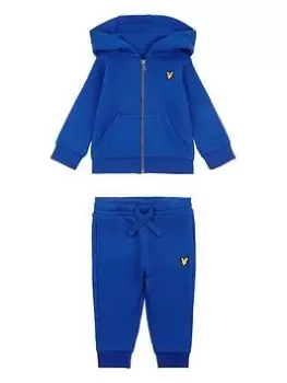 Image of Lyle & Scott Toddler Boys Zip Hoodie And Jog Set - Blue Size 6 Months