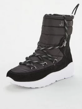 image of Tommy Jeans Padded Nylon Hybrid Boots - Black, Size 3, Women