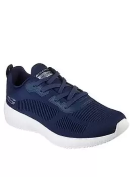 Image of Skechers Squad Knit Memory Foam Lace Up Trainer, Navy, Size 10, Men