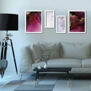 Image of 4P3040BCT005 Multicolor Decorative Framed MDF Painting (4 Pieces)