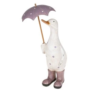 image of Polka Dot Brolly Duck Lilac Ornament