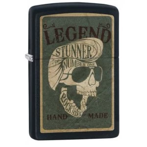 Zippo Legendary Skull Design Black Matte Finish Windproof Lighter