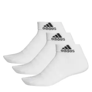 Image of adidas Lite Ankle Socks 3 Pack Womens - White