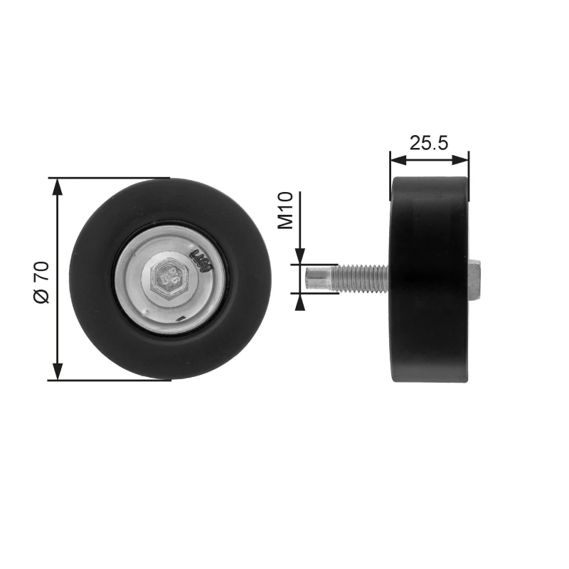 Image of GATES Deflection / guide pulley, V-ribbed belt GATES T36200