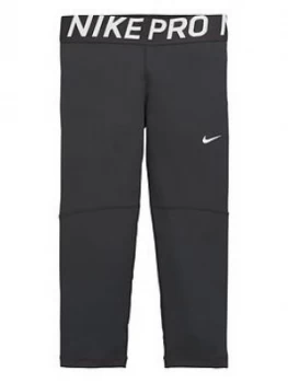 image of Nike Girls Nike Pro Capri Tight - Black