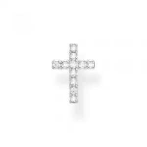 image of THOMAS SABO Silver Cubic Zirconia Cross Single Stud Earring...