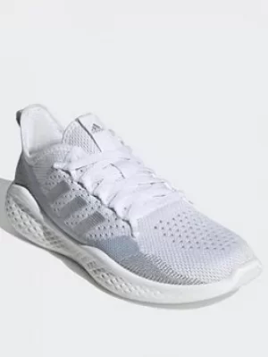 Image of adidas Fluidflow 2.0 Shoes, White/Silver/Blue, Size 3.5, Women