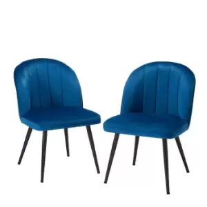 Image of Leeds Plywood Orla Dining Chair Blue (pack Of 2)
