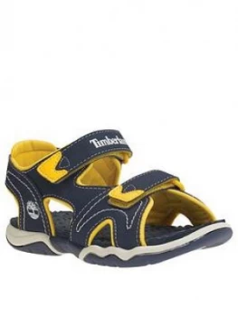 Image of Timberland Timberland Adventure Seeker 2 Strap Sandal, Navy/Yellow, Size 4 Younger