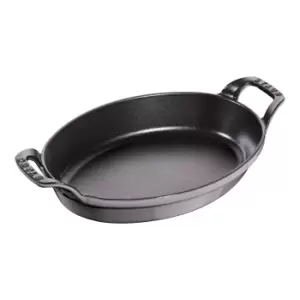 image of Staub Specialities 24cm oval Cast iron Oven dish graphite-grey