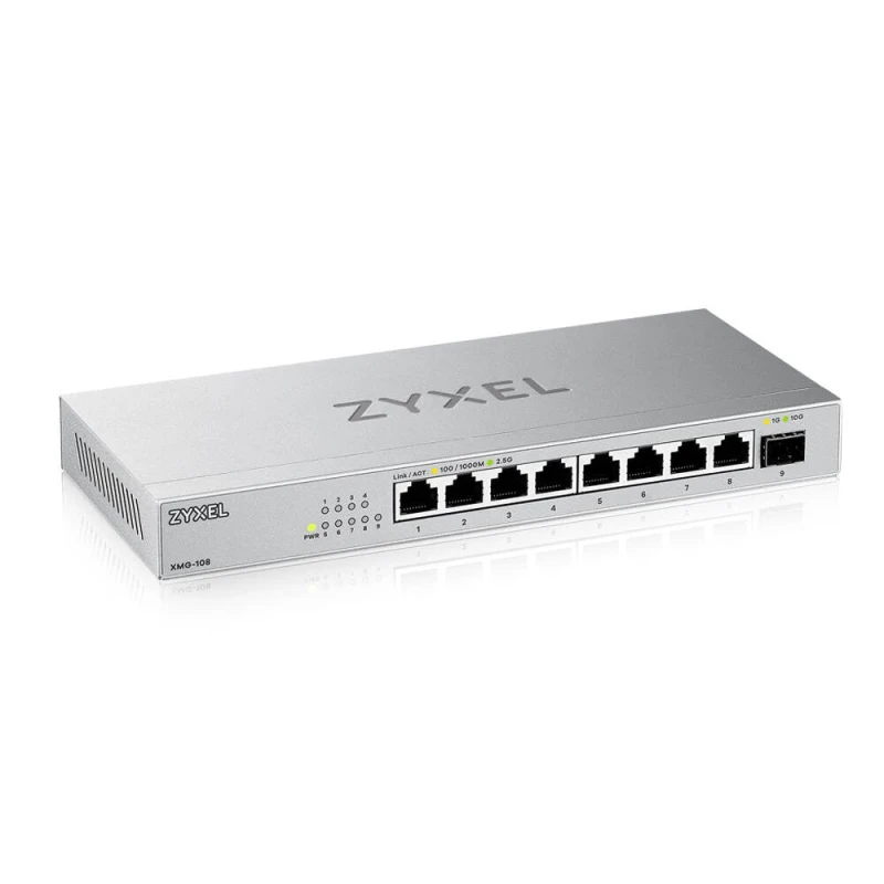 Image of Zyxel Zyxel XMG-108 Unmanaged 2.5G Ethernet (100/1000/2500) Silver XMG-108-ZZ0101F