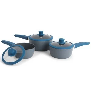 Image of Progress Forged Aluminium 3 Piece Saucepan Set - Teal