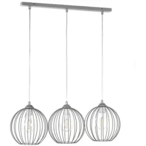 Image of Onli Melone 3 Light Wire Frame Pendant Ceiling Light, Grey