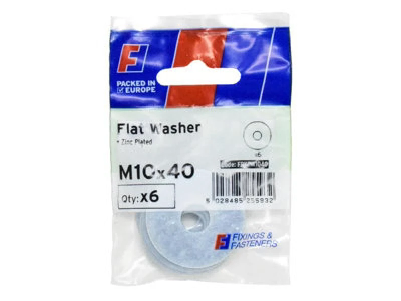 Image of Forgefix Fpkfw1040 Flat Washers Zp M10 X 40mm Forgepack 6 Forfpkfw1040