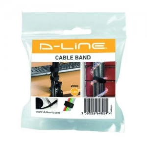 Image of DLine Cable Tidy Band Reusable Hook and Loop Black CTTAPE20001