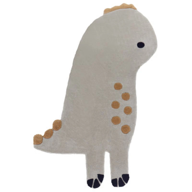 Image of Beliani Kids Rug Dino Grey 100 X 160 Cm Wool