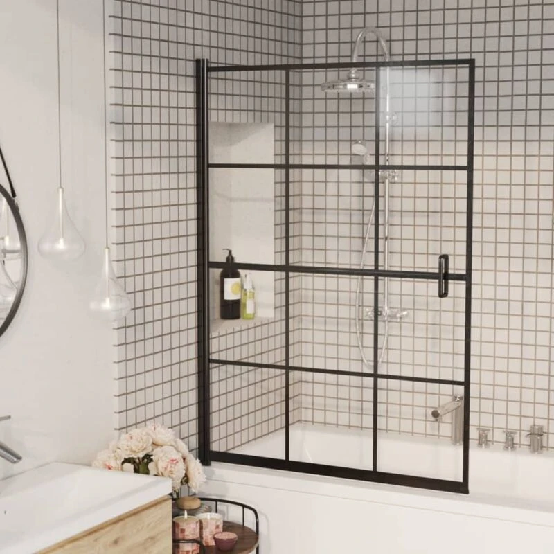 Image of VIDAXL Shower Enclosure esg 100x140cm Black Vidaxl 8720286416037