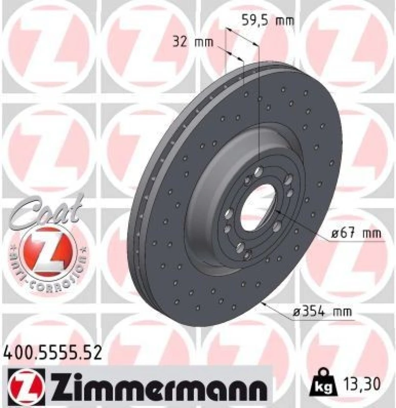 Image of ZIMMERMANN Brake disc ZIMMERMANN 400.5555.52