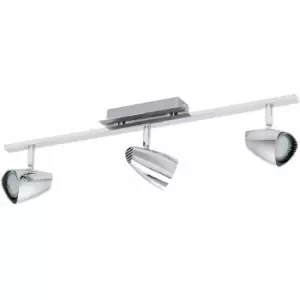 Image of Loops - Flush 3 Spot Track Ceiling Light Colour Chrome Bulb GU10 3x3W Included