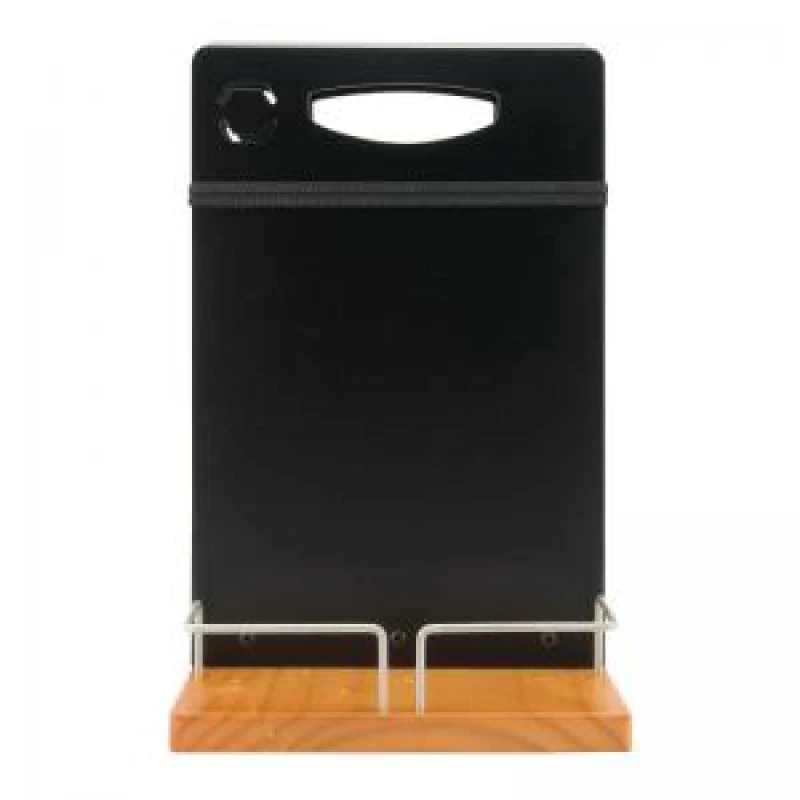 Image of Securit Securit Table Caddy Freestanding Metal Wood Black Silver CAD-TE