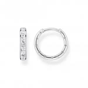 Image of Sterling Silver White Pav Stones Earrings CR668-051-14