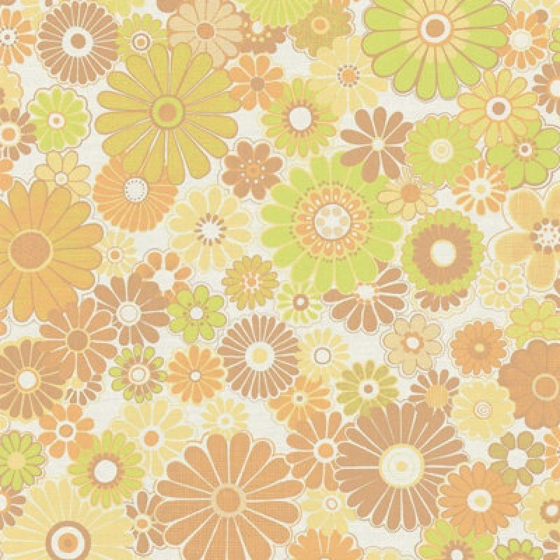 Image of As Creation Retro Floral Pattern Wallpaper Lime Green Orange Paste The Wall