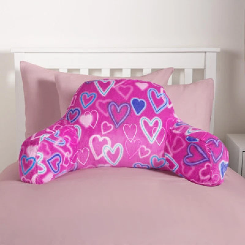 Image of OHS OHS Heart Reading Cushion Bed Plump Pillow Gamer Soft Arms Lumbar Chair Support in Pink Pink One Size Unisex 5027434203208