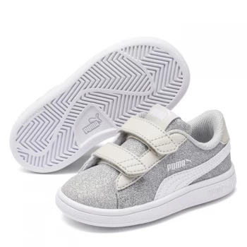 image of Puma Smash Glitz Trainers Infant Girls - Silver