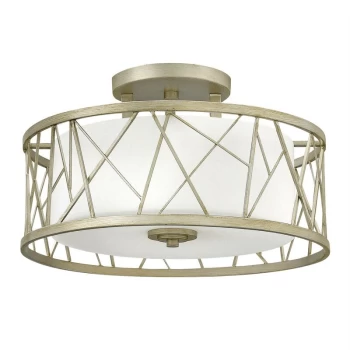 image of Elstead Nest - 3 Light Semi Flush Ceiling Light Silver Leaf, E27