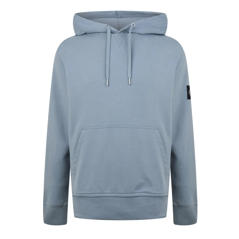 Image of Calvin Klein Jeans Monogram Badge Hoodie Overcast Grey male XL