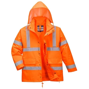 Image of Portwest - S468ORR4XL - sz 4XL Hi-Vis 4-in-1 Traffic Jacket - Orange