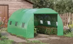 image of Outsunny Walk-In Garden Greenhouse: Green/4m x 3m