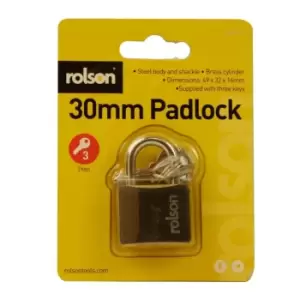 Image of Rolson 30mm Black Padlock