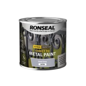 Direct to Metal Paint Steel Grey Satin 250ml RSLDTMSGS250