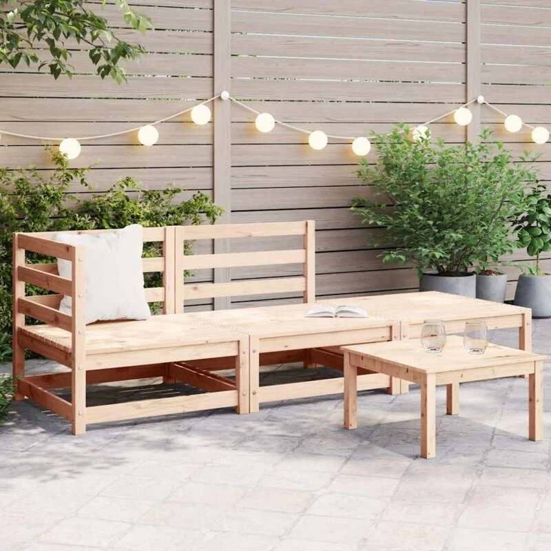 Image of MINKUROW 3 Piece Garden Lounge Set Solid Pinewood vidaXL YX805700