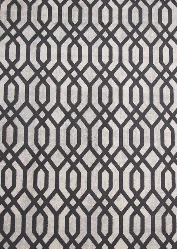 Image of Rugstyle Balletto Heatset Geometric Rug in Silver Size: 120cm x 170cm Silver Unisex 120cm x 170 cm