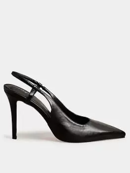 image of Long Tall Sally Sexy Sling Back Court Shoe Black, Size 10, Women